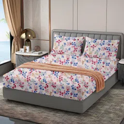 indian kingdom 210 TC Cotton Double Floral Flat Bedsheet-picture-20