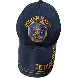 Indian Navy Military Cap, Navy Blue with Gold Embroidered Logo, Adjustable Baseball Style-picture-54