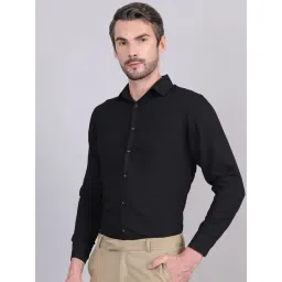 Indian Needle Black Regular Fit Self Pattern Shirt-picture-30