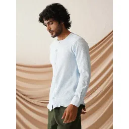 Indian Needle Blue Regular Fit Texture Shirt image 3