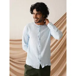 Indian Needle Blue Regular Fit Texture Shirt image 1