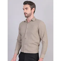 Indian Needle Brown Regular Fit Self Pattern Shirt-picture-13