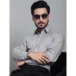 Indian Needle Classic Striped Pure Cotton Formal Shirt-picture-25