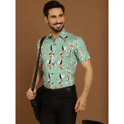 Indian Needle Green Pure Cotton Regular Fit Printed Shirt-picture-30