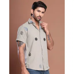 Indian Needle Grey Regular fit Embroidery Shirt-picture-20
