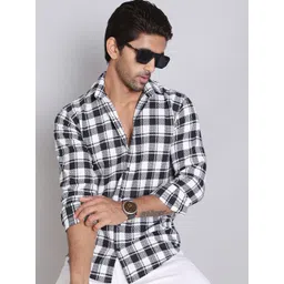 Indian Needle Men Classic Tartan Checks Opaque Checked Casual Shirt-picture-11