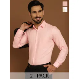 Indian Needle Pack Of 2 Classic Checked Formal Shirts-picture-14