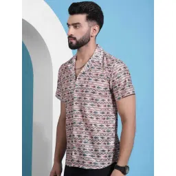 Indian Needle Peach Regular Fit Printed Shirt-picture-18