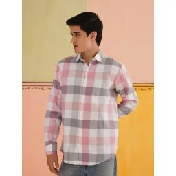 Indian Needle Pink Cotton Regular fit Checks Shirt-picture-43