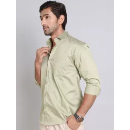 Indian Needle Pista Ragular Fit Solid Casual Shirt image 3