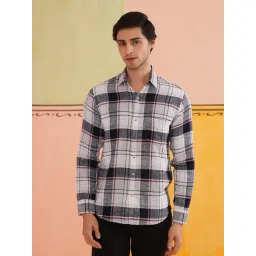 Indian Needle White Cotton Regular fit Checks Shirt-picture-18