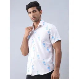Indian Needle White Regular Fit Printed Shirt-picture-23