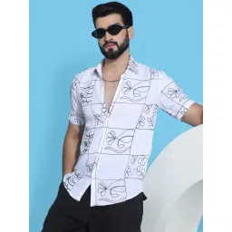 Indian Needle White Regular Fit Self Design Shirt-picture-20
