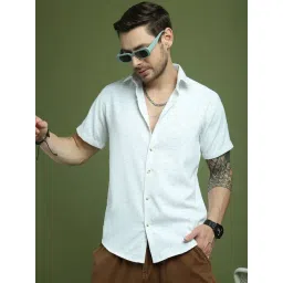 Indian Needle White Regular fit Self Design Shirt-picture-34