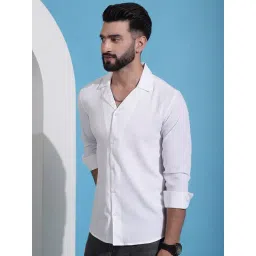 Indian Needle White Regular Fit Texture Shirt-picture-21