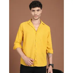 Indian Needle Yellow Cotton Regular Fit Embroidered Shirt-picture-34