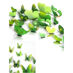 INDIAN ROYALS 12-Pcs Green Butterfly Printed Self-AdhesiveWallStickers-picture-40