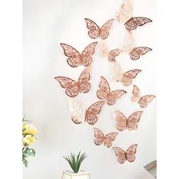 INDIAN ROYALS 12-Pcs Rose 3D Butterfly Self-AdhesiveWallStickers-picture-37