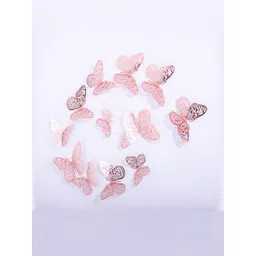 INDIAN ROYALS 12-Pcs Rose Gold Butterfly Self-AdhesiveWallStickers-picture-16
