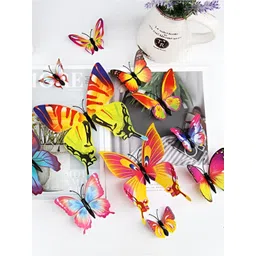 INDIAN ROYALS 12-Pcs Yellow Printed Waterproof Heat Resistant Self Adhesive Wall Stickers-picture-20