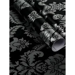 INDIAN ROYALS Black & Grey Damsak Printed Self-Adhesive Wall Sticker-picture-34