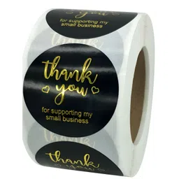 INDIAN ROYALS Black & Yellow Thank You Printed Waterproof Label Stickers-picture-36