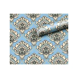 INDIAN ROYALS Blue & Beige Printed Damask Design Vinyl Home Dcor Waterproof Wallpaper-picture-31
