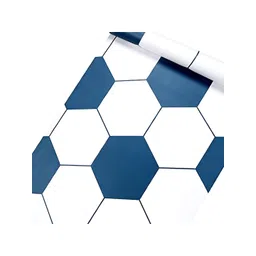 INDIAN ROYALS Blue & White Printed Mosaic Design Floor Waterproof Wallpaper-picture-12