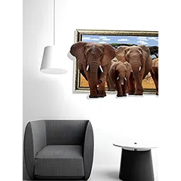 INDIAN ROYALS Brown & Blue 3D Animal Printed Self-Adhesive & Durable Wall Sticker-picture-10