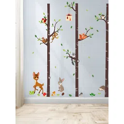 INDIAN ROYALS Brown & Green Trees, Animals Printed Self-Adhesive & Durable Wall Sticker-picture-22