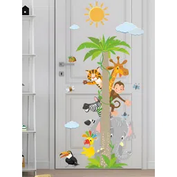 INDIAN ROYALS Brown & Yellow Animal Printed Self-Adhesive & Durable Wall Sticker-picture-16