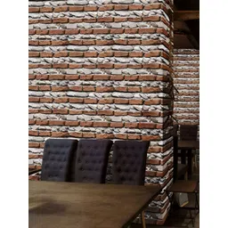 INDIAN ROYALS Gray and Brown Brick Design Printed Self-Adhesive & Durable Wall Sticker-picture-11