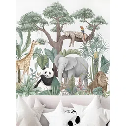 INDIAN ROYALS Green & Grey Cartoon Printed Self-Adhesive & Durable Wall Sticker-picture-34