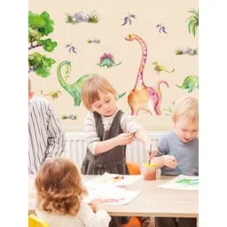 INDIAN ROYALS Green & Pink Dinosaur Animals Printed Waterproof Wall Stickers-picture-38