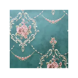 INDIAN ROYALS Green & Pink Floral Printed Waterproof Wallpaper-image-40