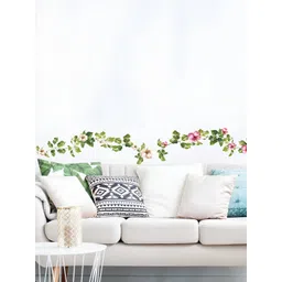 INDIAN ROYALS Green & Pink Printed Waterproof Heat Resistant Self Adhesive Wall Stickers-image-8