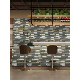 INDIAN ROYALS Grey & White Brick Design Printed Self-Adhesive Wall Sticker-picture-36
