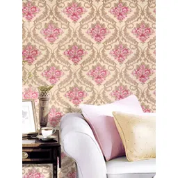 INDIAN ROYALS Pink & Beige Floral Printed Self-Adhesive & Durable Wall Sticker-picture-32