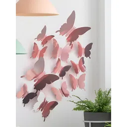 INDIAN ROYALS Pink Butterfly Self Adhesive Wall Sticker image 4