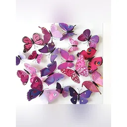INDIAN ROYALS Purple 3D Butterflies Self Adhesive Wall Sticker-picture-36