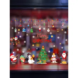 INDIAN ROYALS Red & Green Christmas Printed Self-Adhesive & Durable Wall Sticker-picture-33
