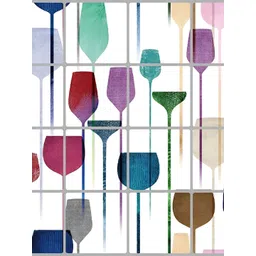 INDIAN ROYALS Red & Green Glass Style Square Oil Proof Self Adhesive Wall Sticker-picture-27