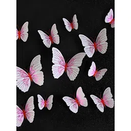 INDIAN ROYALS Red & White 3D Magnet Butterfly Self Adhesive Wall Sticker-picture-11