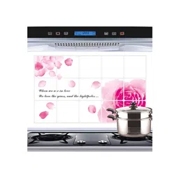 INDIAN ROYALS White & Pink Colored Rose Oil Proof Self Adhesive Wall Sticker-picture-28