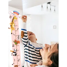 INDIAN ROYALS Yellow & Pink Printed Animals Self Adhesive Kids Room Decor Wall Sticker-image-29