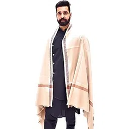 indian shawl Men’s Woven Woollen Blend Border Shawl/Lohi-picture-22