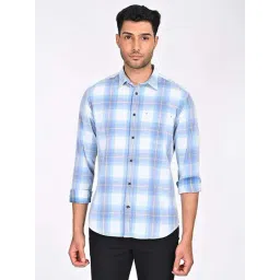 Indian Terrain Blue Regular Fit Checks Shirt-picture-38