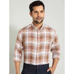 Indian Terrain Brown Regular Fit Checks Shirt-picture-19