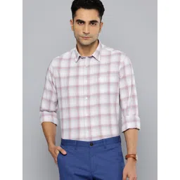 Indian Terrain Classic Slim Fit Tartan Checked Pure Cotton Shirt-picture-38