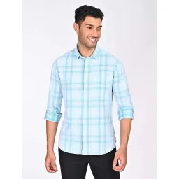 Indian Terrain Green Regular Fit Checks Shirt-picture-13
